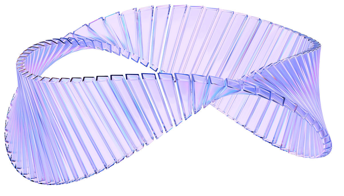3D crystal spiral representing AI transformation
