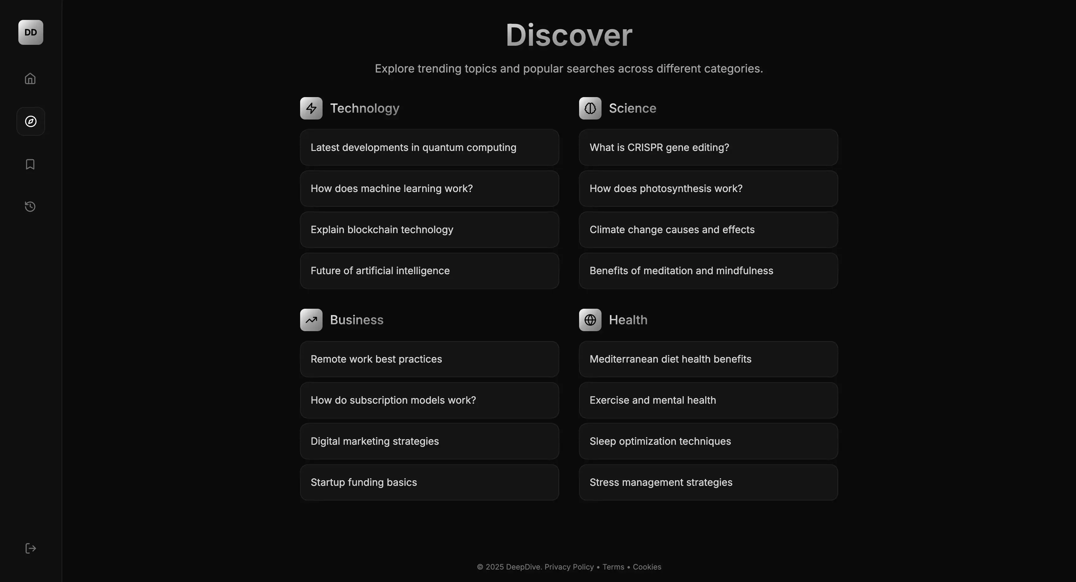 DeepDive answer with citations