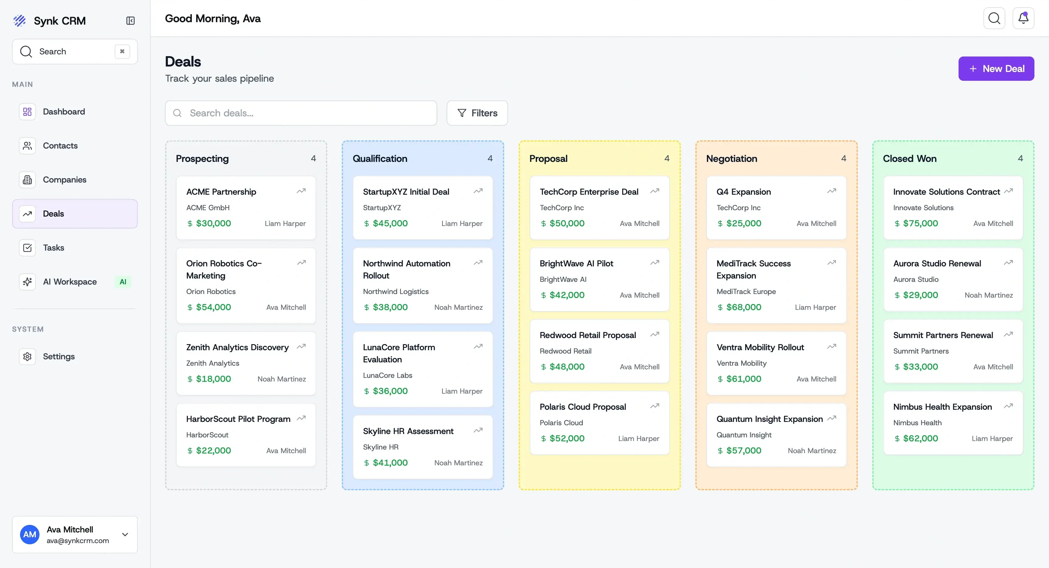 Synk CRM contact management